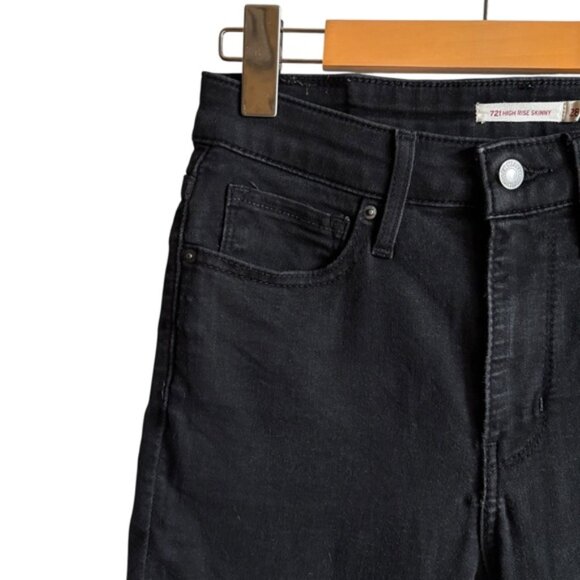Levi’s 721 High Rise Skinny Jeans Soft Black 28 - Picture 5 of 15